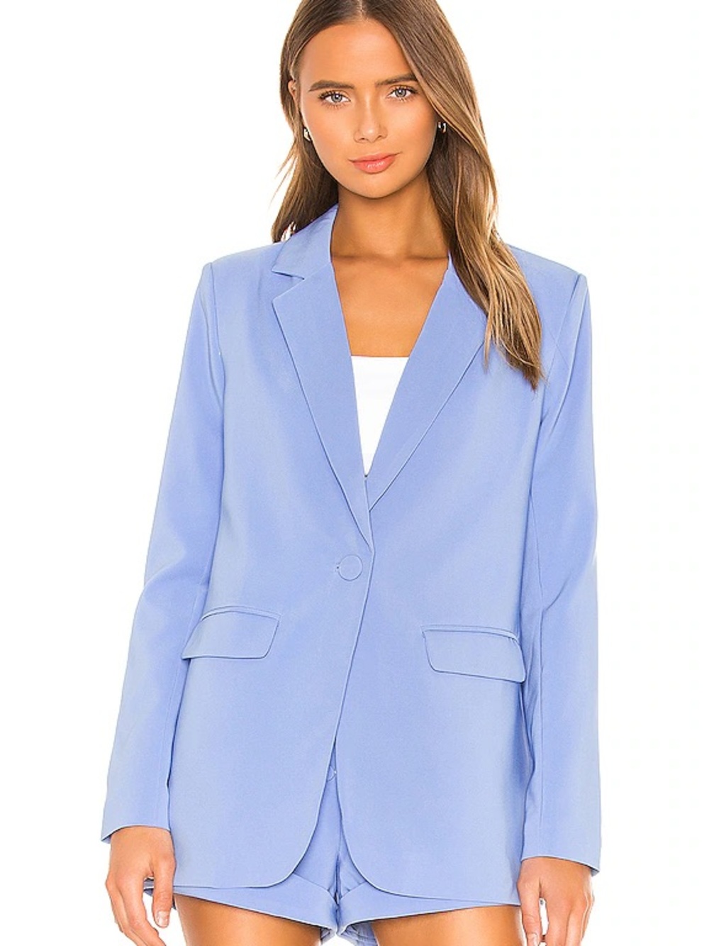 Nine West Pastel Blue Single-Button Blazer